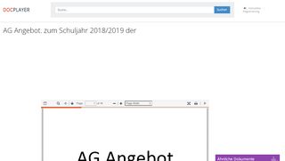 
                            9. AG Angebot. zum Schuljahr 2018/2019 der - PDF - DocPlayer.org