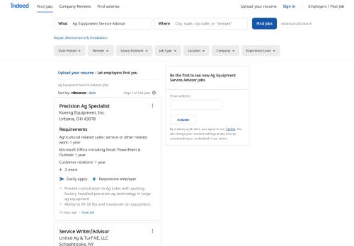 
                            7. Ag Equipment Service Advisor Jobs, Employment | Indeed.com