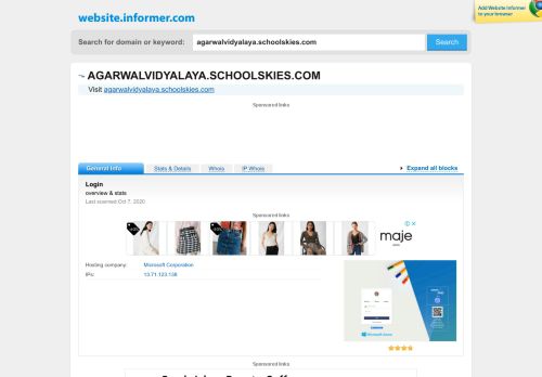 
                            1. agarwalvidyalaya.schoolskies.com at Website Informer. Login. Visit ...