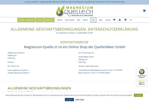 
                            12. AGB - Allgemeine Geschäfts Bedingungen: Magnesium-Quelle.ch