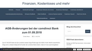 
                            11. AGB-Änderungen bei der comdirect Bank zum 01.09.2018 » Finanzen ...