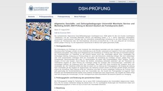 
                            10. AGB - DSH-Prüfung - Universität Mannheim