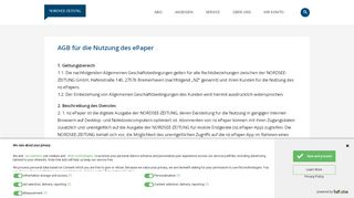 
                            6. AGB für die Nutzung des ePaper - Nordsee-Zeitung