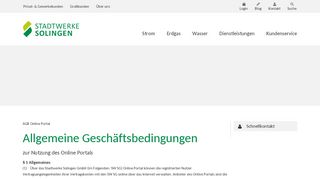 
                            8. AGB Online Portal | Stadtwerke Solingen GmbH