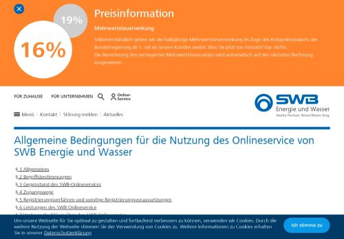 
                            6. AGB Online Service - SWB Energie und Wasser - Stadtwerke-Bonn