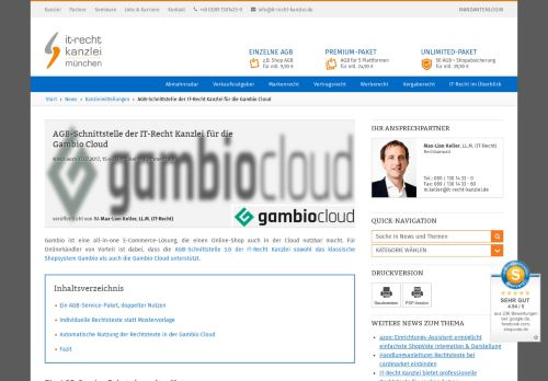 
                            7. AGB-Schnittstelle der IT-Recht Kanzlei für die Gambio Cloud