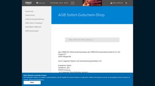 
                            9. AGB Sofort-Gutschein-Shop - Cineplex Gruppe