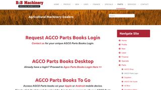 
                            13. AGCO Parts Login - B & B Machinery