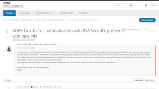 
                            10. AGEE Two-factor-authentication with RSA SecurID: problem with new ...