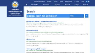 
                            3. agency login for admission | Search | Eastern Mediterranean ...