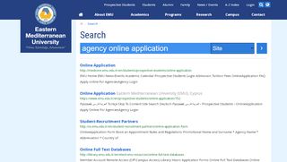 
                            8. agency online application | Search | Eastern Mediterranean University ...