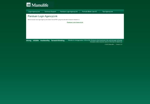 
                            5. AgencyLink Manulife Indonesia :: Panduan Login AgencyLink