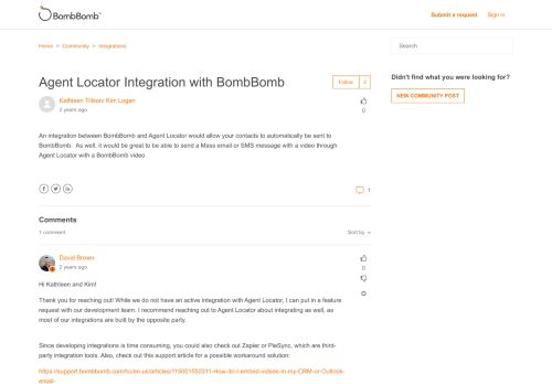 
                            13. Agent Locator Integration with BombBomb – BombBomb