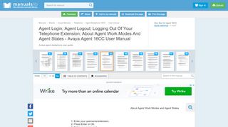 
                            6. Agent Login; Agent Logout; Logging Out Of Your Telephone Extension ...