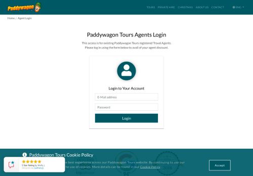 
                            10. Agent Login - Paddywagon Tours