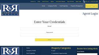
                            8. Agent Login | R & R Commercial Realty