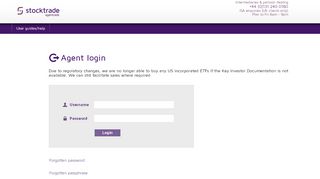 
                            3. Agent login - Stocktrade