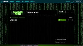 
                            2. Agent | Matrix Wiki | FANDOM powered by Wikia