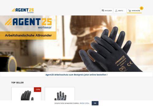 
                            1. Agent25 Arbeitsschutz zum Bestpreis jetzt online bestellen !