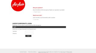 
                            4. Agent/Corporate Login - AirAsia | Booking | Book low fares online