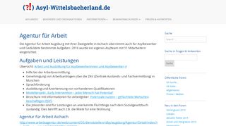 
                            11. Agentur für Arbeit - Asyl im Wittelsbacher Land