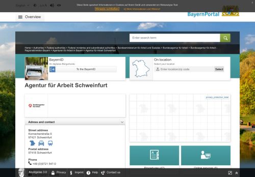 
                            5. Agentur für Arbeit Schweinfurt - BayernPortal