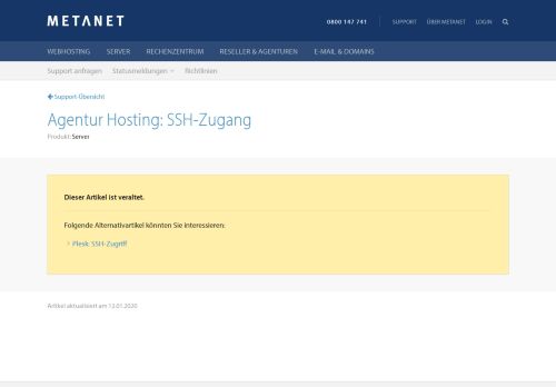 
                            7. Agentur Hosting: SSH-Zugang | METANET - Web. Mail. Server.