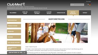 
                            1. Agenturbetreuung - Club Med Travel Agent Portal