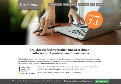 
                            1. Agentursoftware ProSonata: webbasierte Zeiterfassung & Faktura