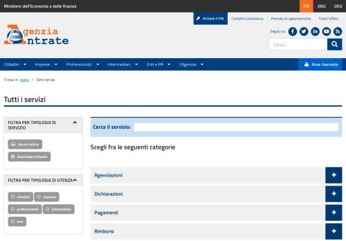 
                            8. Agenzia delle Entrate - Servizi
