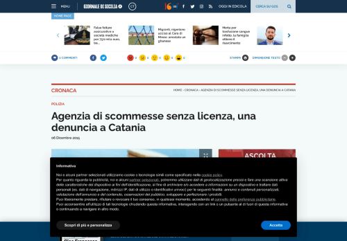 
                            10. Agenzia di scommesse senza licenza, una denuncia a Catania ...