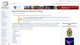 
                            9. Agenzia Informazioni e Sicurezza Esterna - Wikipedia