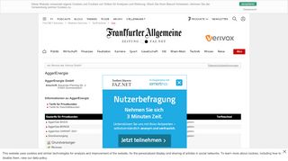 
                            9. AggerEnergie GmbH - Tarifrechner - Faz