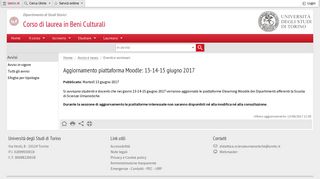 
                            8. Aggiornamento piattaforma Moodle - Beni Culturali - UniTo