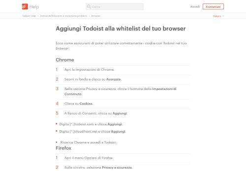 
                            11. Aggiungi Todoist alla whitelist del tuo browser – Todoist Help