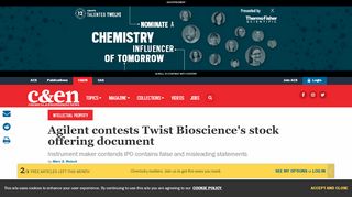 
                            10. Agilent contests Twist Bioscience's stock offering document - C&EN
