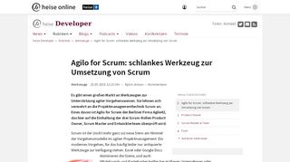 
                            9. Agilo for Scrum: schlankes Werkzeug zur Umsetzung von Scrum - Heise