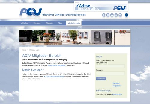 
                            10. AGIV: Mitglieder-Login