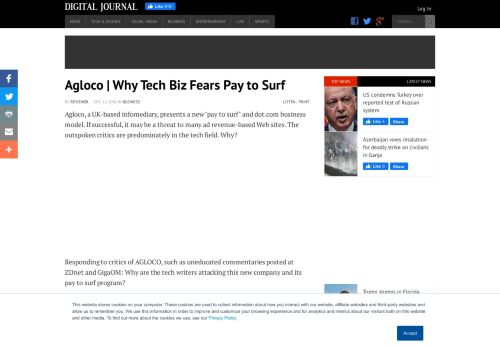 
                            4. Agloco | Why Tech Biz Fears Pay to Surf - Digital Journal