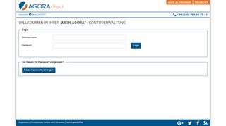 
                            1. AGORA direct Ltd. - Willkommen in ihrer „Mein AGORA ...