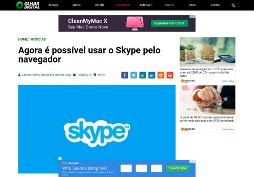 
                            9. Agora é possível usar o Skype pelo navegador - Olhar Digital