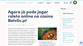 
                            13. Agora já pode jogar roleta online no casino Betclic.pt | Casino Portugal