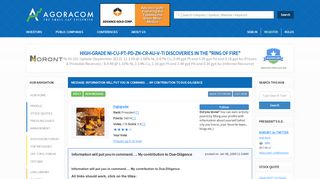 
                            12. Agoracom: Small Cap Investment - Noront Resources - Information ...