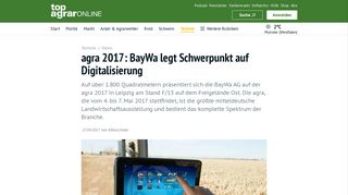 
                            4. agra 2017: BayWa legt Schwerpunkt auf Digitalisierung - News ...