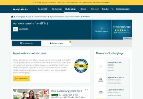 
                            11. Agrarwissenschaften (Bachelor of Science) | JLU - Uni Gießen