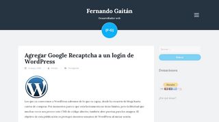 
                            8. Agregar Google Recaptcha a un login de WordPress – Fernando Gaitán