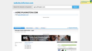 
                            9. agre.pilkington.com at WI. Pilkington Online Aftermarket - Login