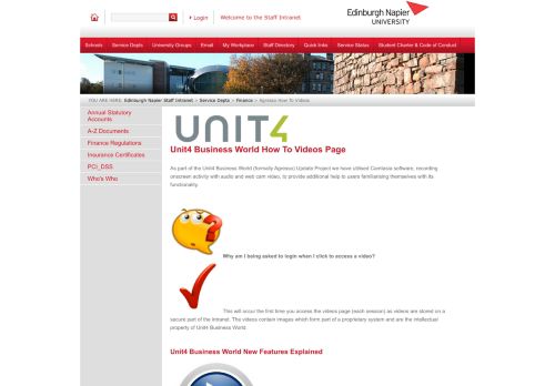 
                            12. Agresso How To Videos - Edinburgh Napier Staff Intranet