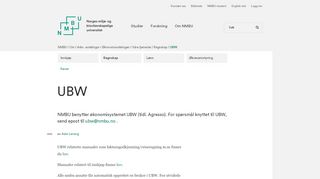 
                            11. Agresso / UBW | Norges miljø- og biovitenskapelige universitet