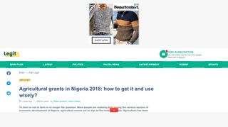 
                            11. Agricultural grants in Nigeria 2018: how to get it and use wisely ...